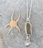Sterling silver seaglass and limpet shell pendant - Image 2