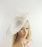 Off White Ivory Ecru Saucer Disc Kentucky Derby Fascinator Hat Royal Ascot Weddi - Image 2