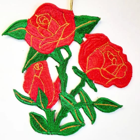 Rose Embroidered Hanging Decoration 