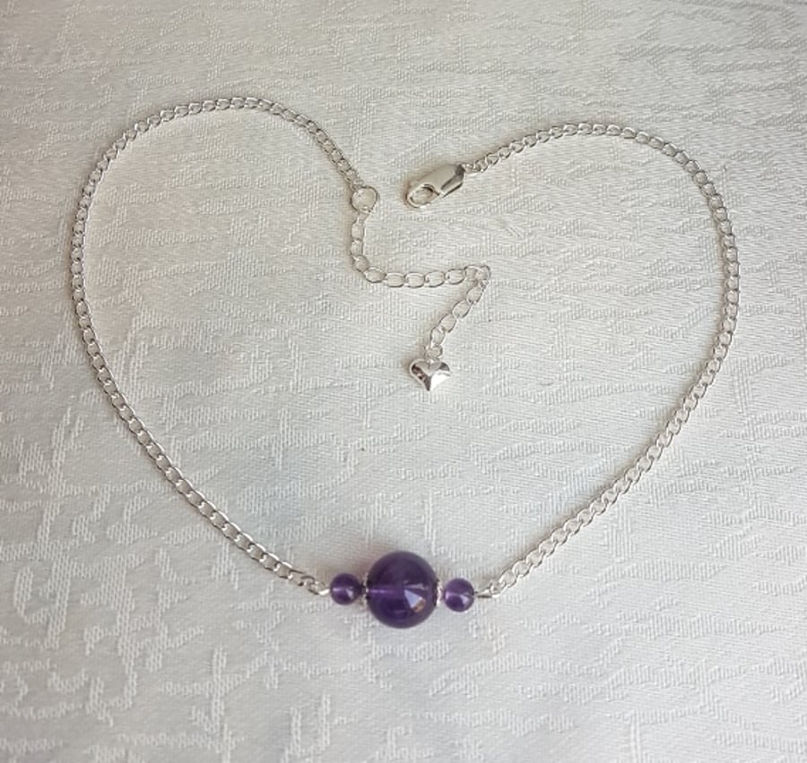 Gorgeous Amethyst beads Choker Necklace.
