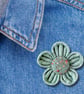 Sage Green Flower Brooch, Handmade Felt Flower - Image 4