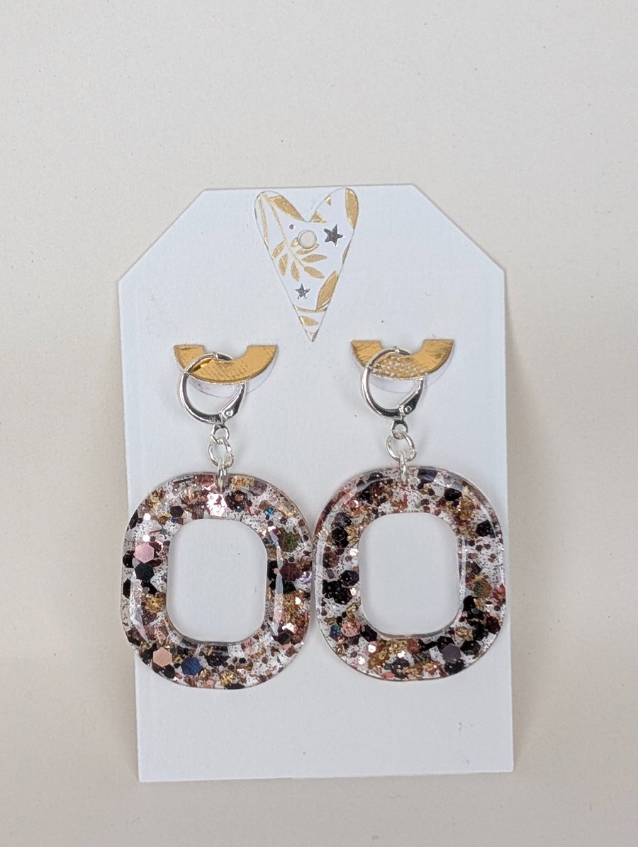 Rounded Edge Square Resin Earrings