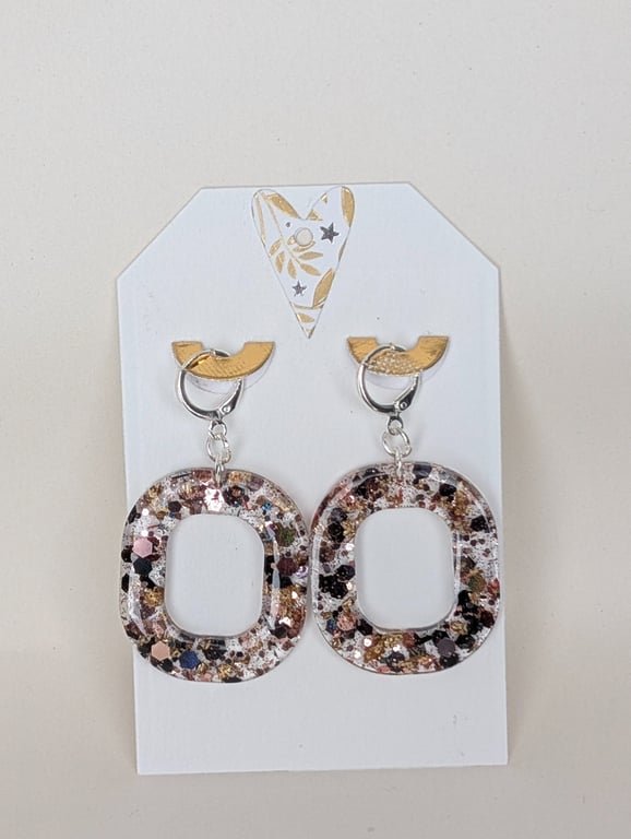 Rounded Edge Square Resin Earrings