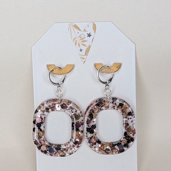 Rounded Edge Square Resin Earrings
