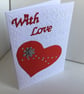 'with love' card. Embossed card. Valentine card. Ref 201.  - Image 7