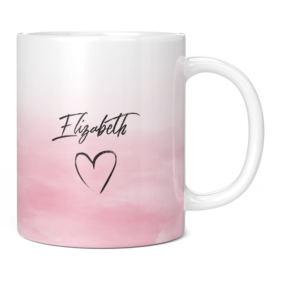 Personalised Love Heart Mug, Customisable with Any Name, Gift for Partner or Bes