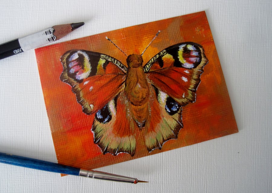 Butterfly ACEO original miniature acrylic painting