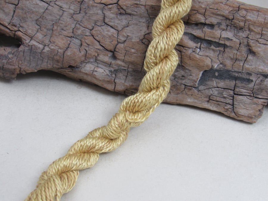 Redshank Soft Gold Naturally Dyed Pure Silk Embroidery Thread