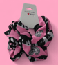 Handmade pink and black hair scrunchie