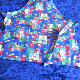 Santa, Snowmen and Christmas Trees Child's Christmas Apron