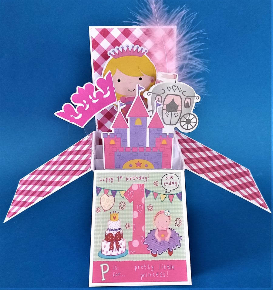 Girls 1st Birthday Card for a Princess