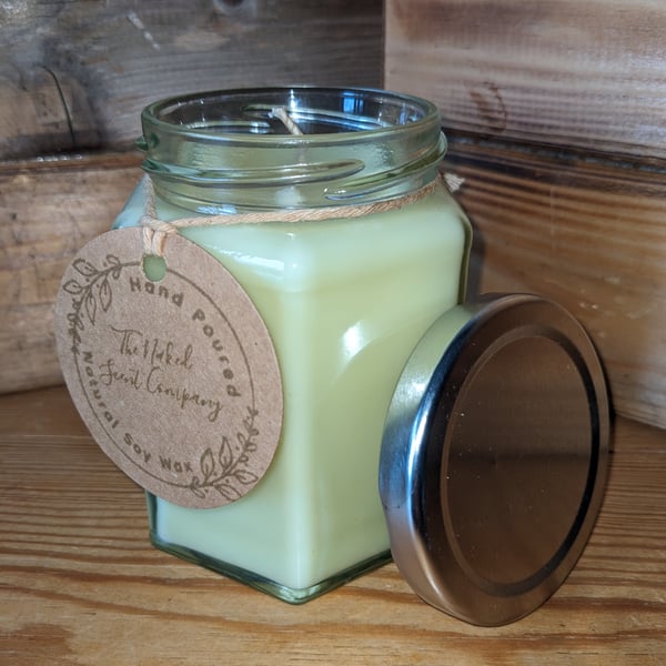 LEMON & LIME SPRITZ SCENTED, HAND POURED, SOY WAX CANDLE – 220G