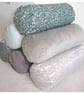 Velvet Bolster Cushion Cover 16" x 6" Round Cylinder Floral Pink Orange Blue - Image 4