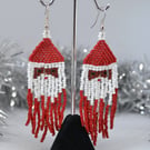 Long Santa Tassel Beadwork Earrings - Skin Tone No. 3
