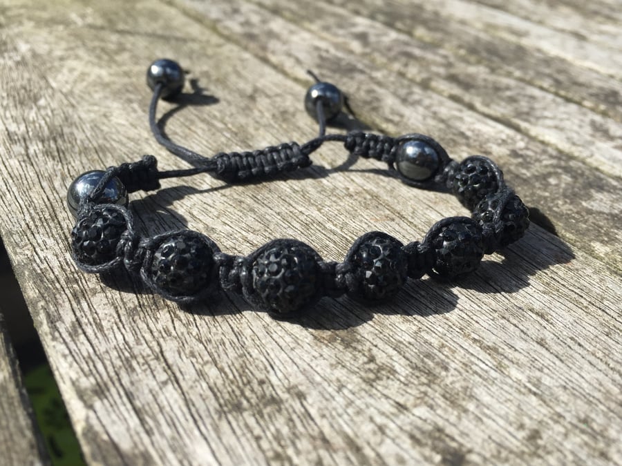 Black shamballa bracelet