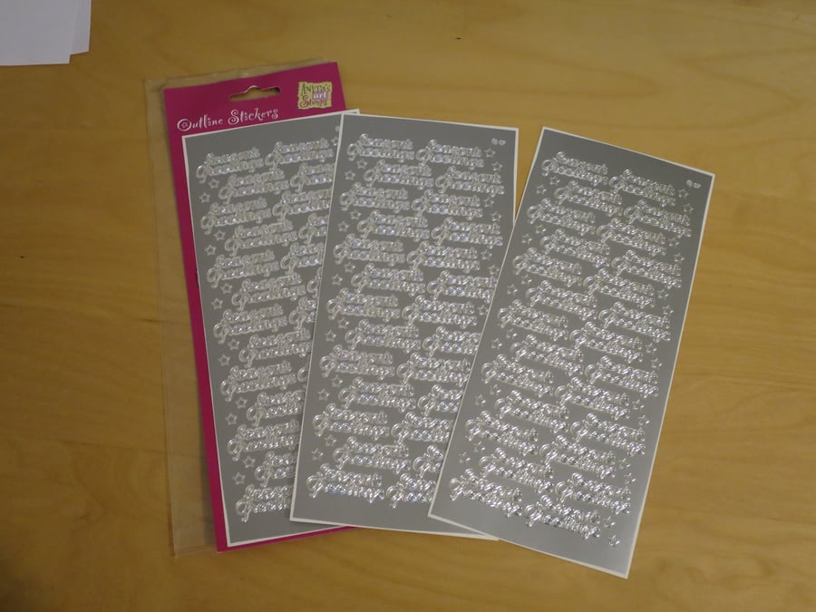 Outline Stickers - Season's Greetings - Silver