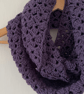 Purple Infinity Scarf - Handmade - Crochet - Practical Gifts for Her - Image 1