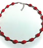 Red & Black Oval Bead Necklace