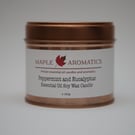 Maple Aromatics Peppermint and Eucalyptus Soy Wax Rose Gold 150g Candle Tin