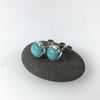 Amazonite stud earrings , sterling silver