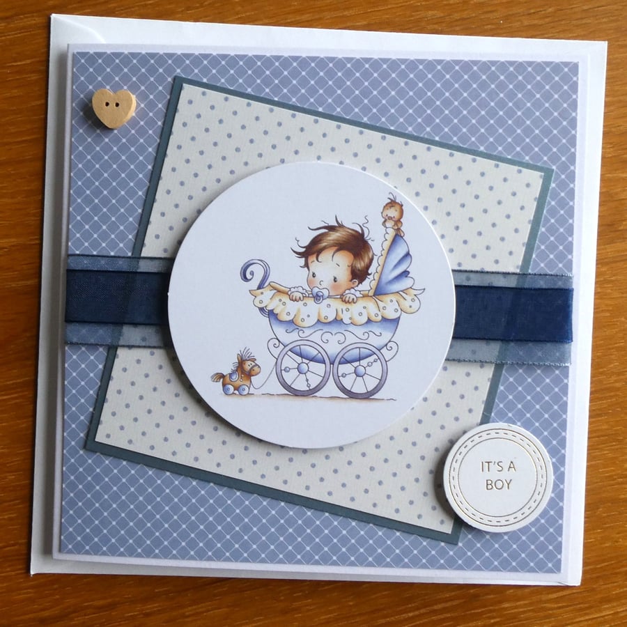 New Baby Boy Card - Congratulations It's A Boy