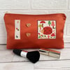Large Woodland Make Up Bag with Hedgehog and Mushrooms