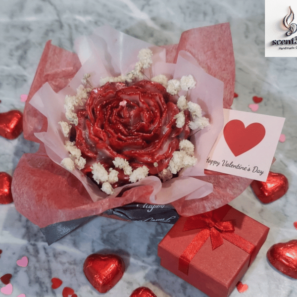 Boutique Flower-Shaped Candle - "Just For You" Decorative Scented Candle