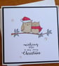Owls Christmas Card - To A Wonderful Couple