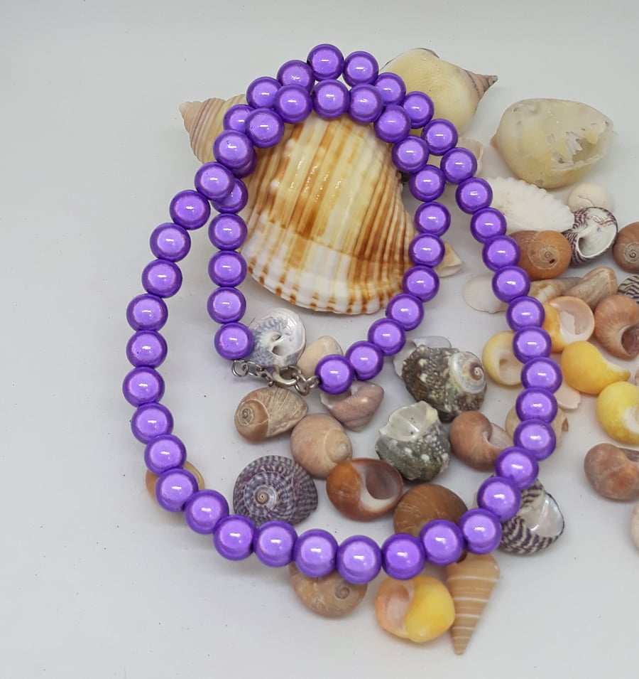 NL30 - Purple miracle bead necklace 18"