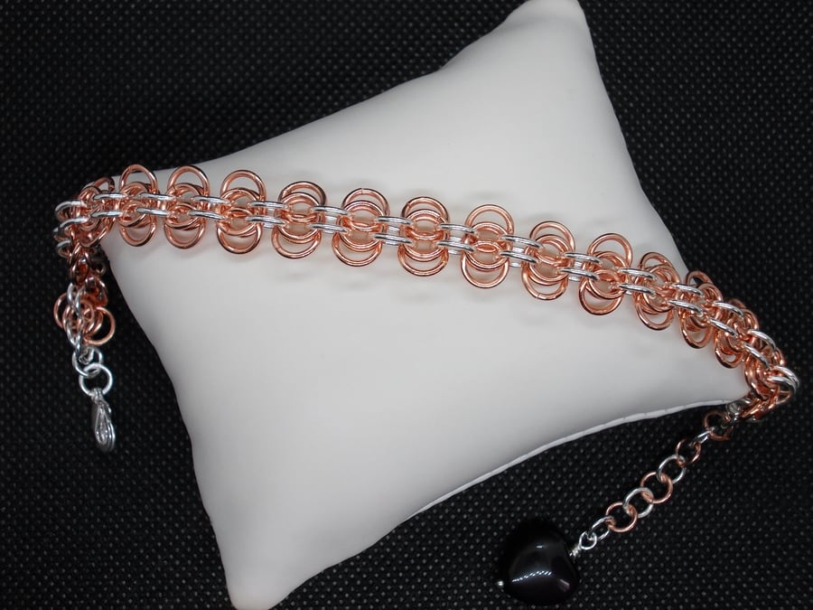 SALE - Two tone back to work chainmaille bracelet