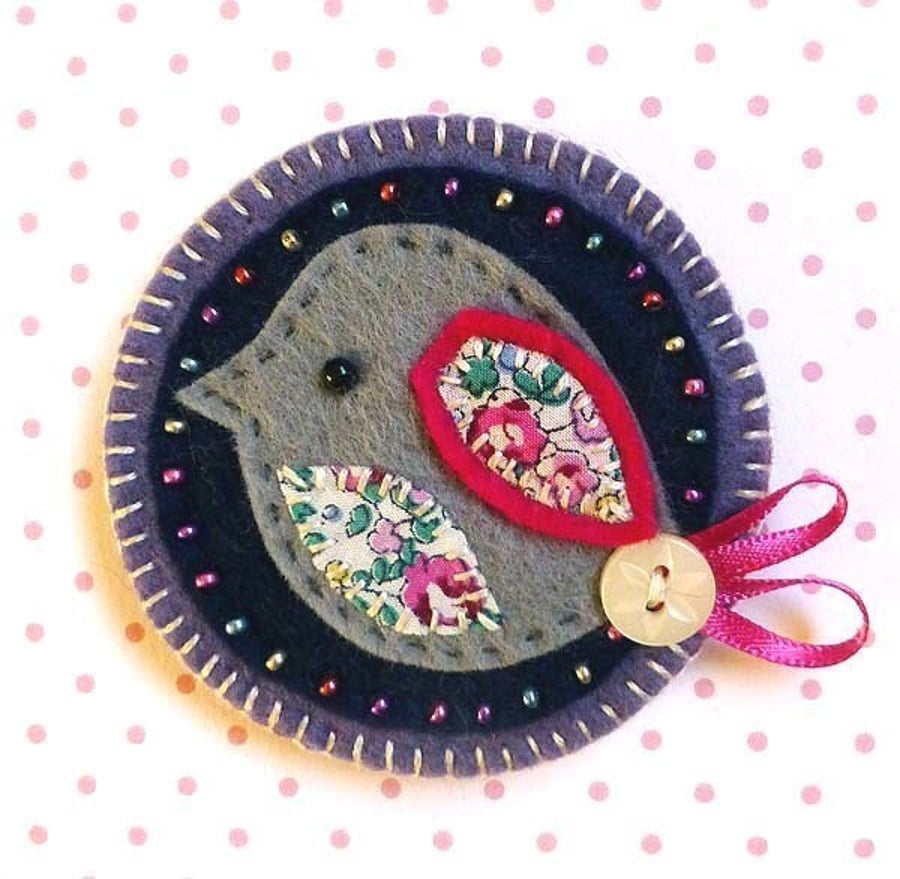 Felt Bird Brooch