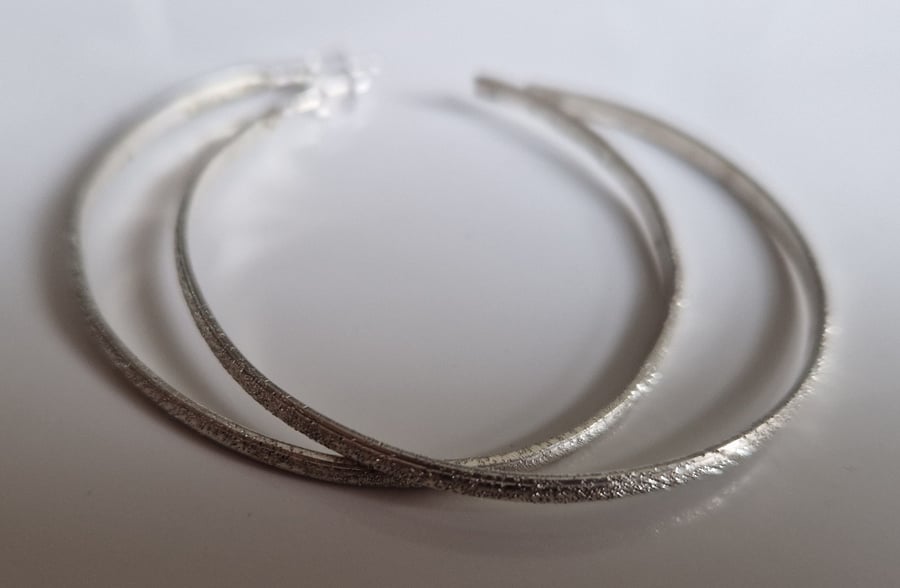Handmade Sterling Silver Earrings : hoops : large