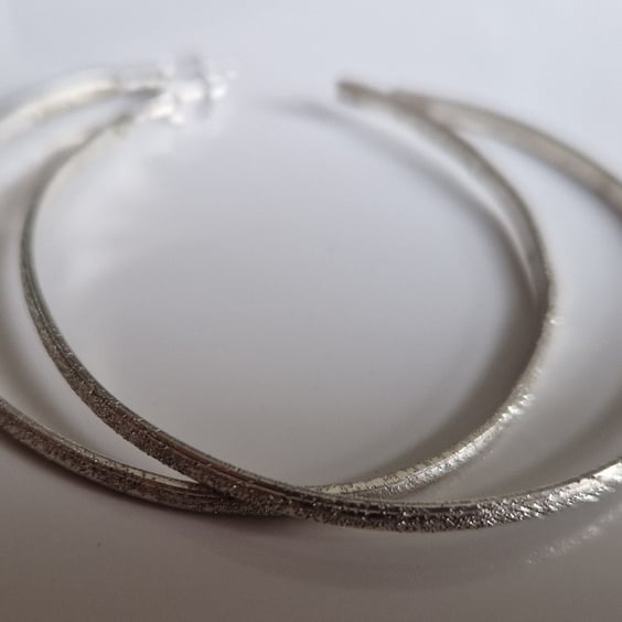 Handmade Sterling Silver Earrings : hoops : large