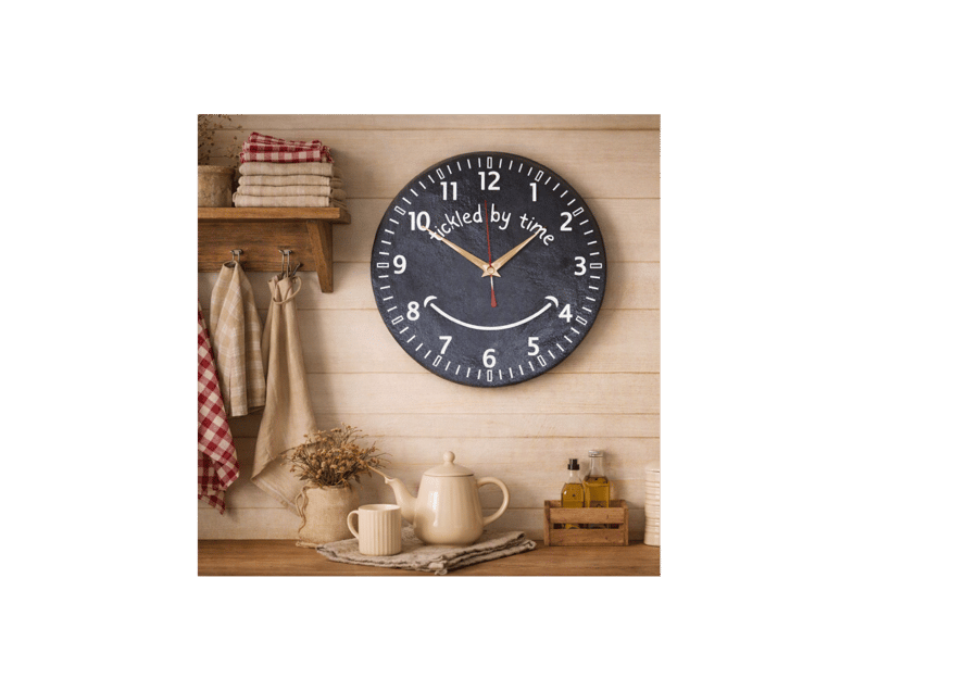 23cm Slate clock (tickled by time)