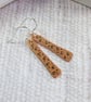 Earrings, Sterling Silver and Copper Heart and Dot Pattern Bar Droppers - Image 7