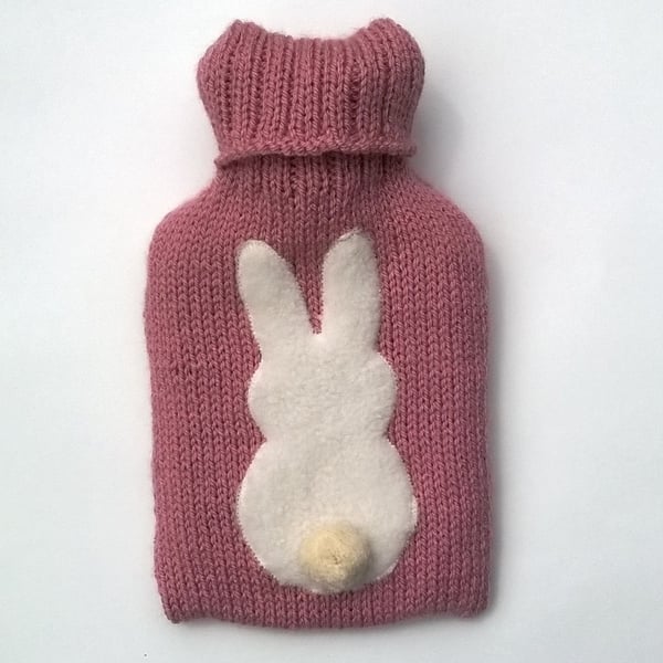 Hot water Bottle Cover - pink bunny