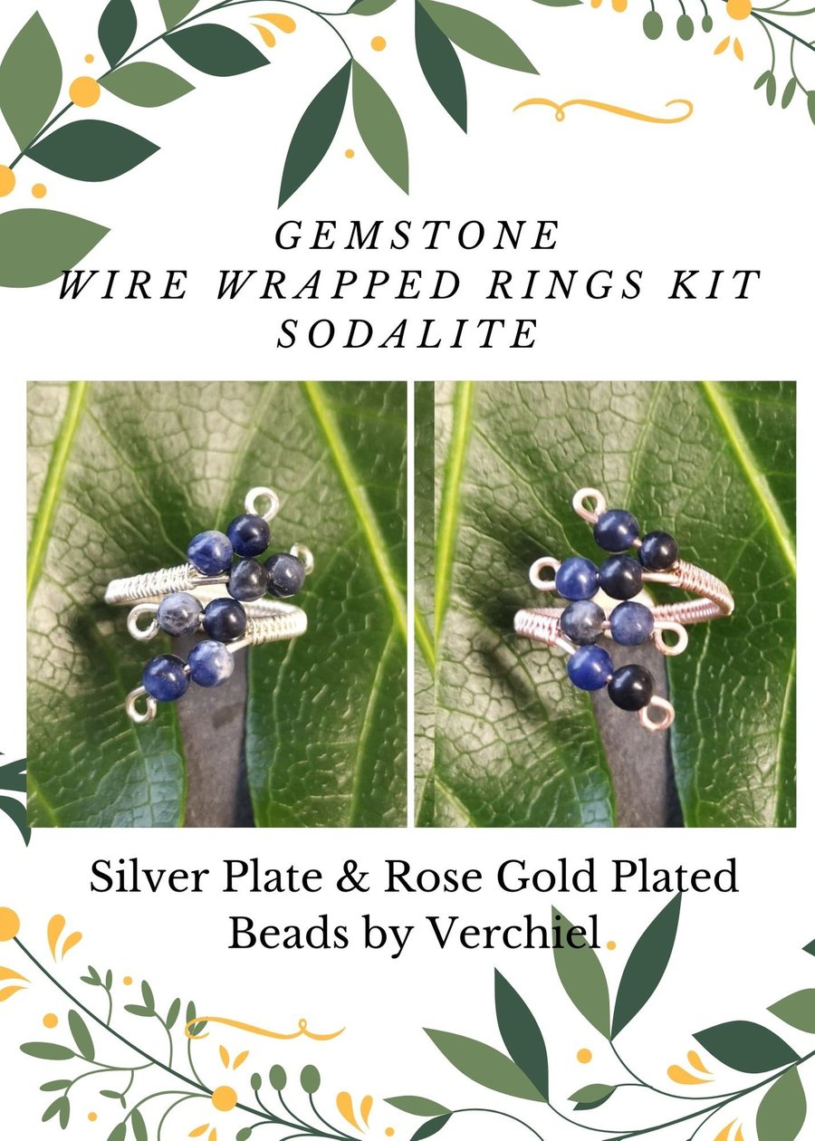 JEWELLERY MAKING KIT - WIRE WRAPPED SODALITE GEMSTONE RING 