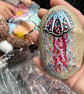 Jellyfish under the waves and sea abstract hand painted paperweight 