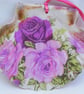 Pink Roses Decoupaged flat scallop shell wall decoration. - Image 2
