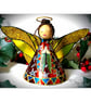 Large: Red Tin Angel Christmas tree topper - Image 2