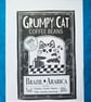 Grumpy Cat Coffee Beans Hand printed Print - Funny Cat Art - Coffee Lover Gift - Image 4