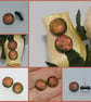 Orange-Red Dichroic Glass Earrings on Sterling Silver Studs - 2103 - Image 8