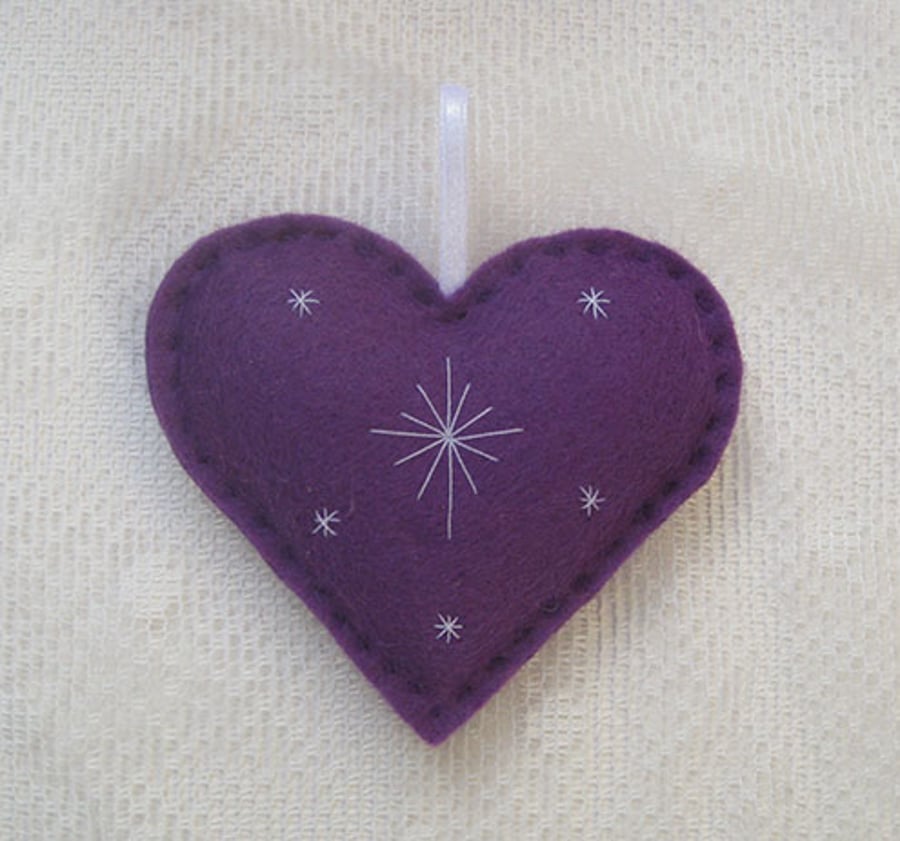 Purple Heart  filled with lavender.
