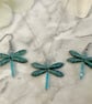 Dragonfly Necklace & Earring Set - Matt Green Turquoise - Image 1