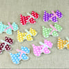 10 Dog Shaped Buttons, Painted Dog Buttons, Wooden Polka Dot Buttons