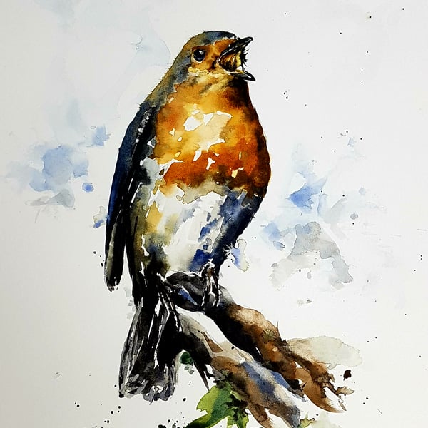 Robin, Original Watercolour Painting.