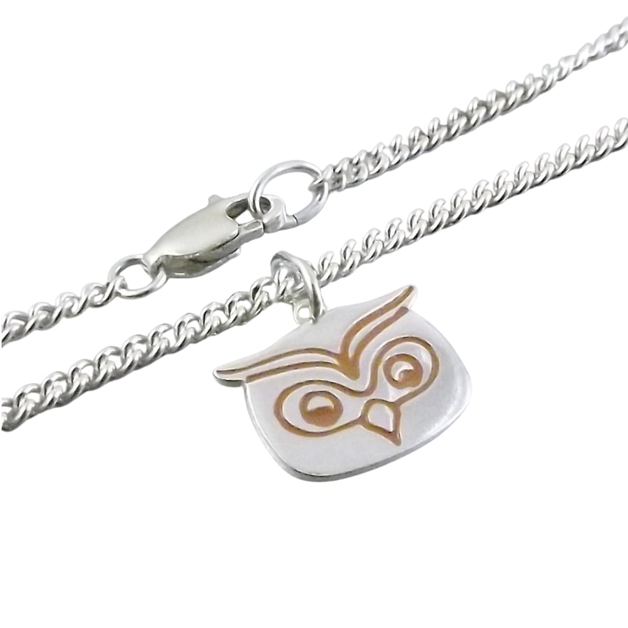 Owl Anklet, Silver Bird Jewellery, Handmade Wildlife Gift for Her