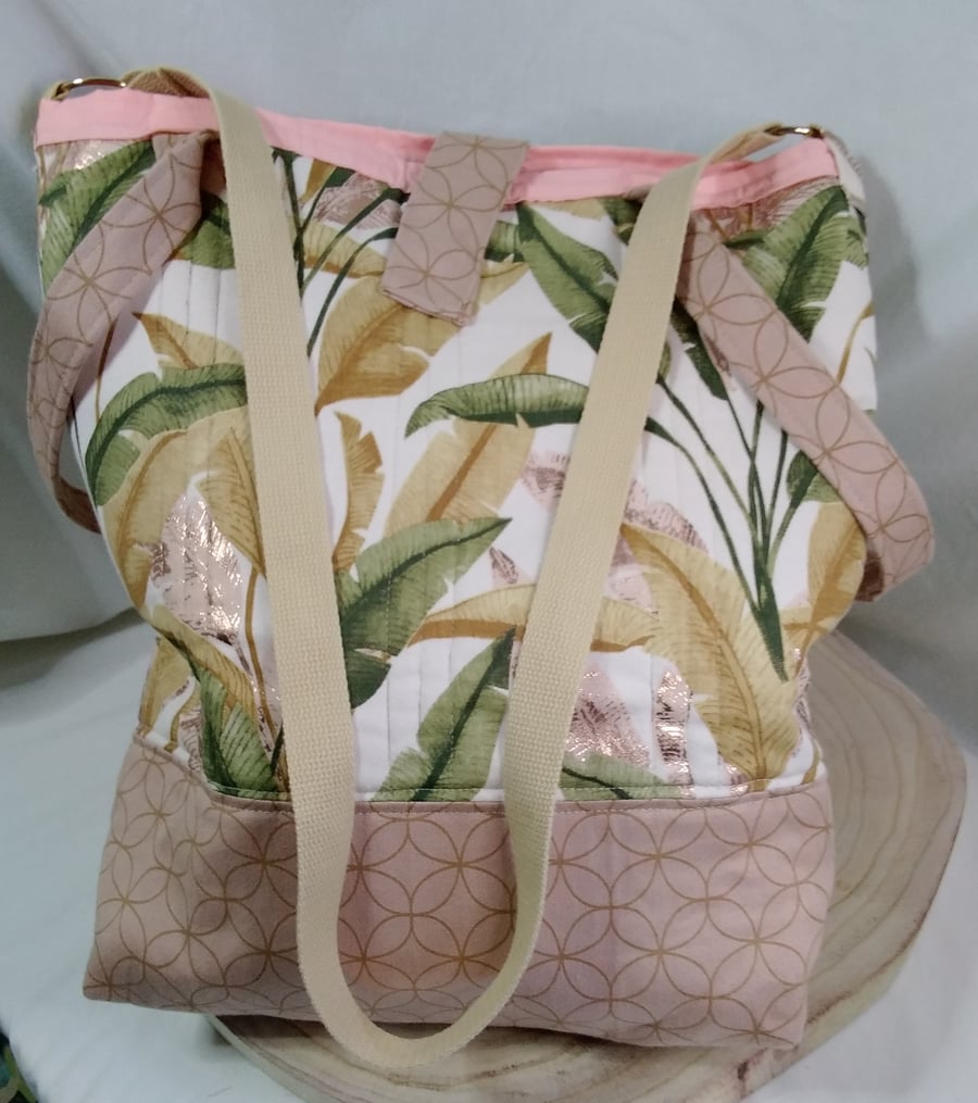  TOTE BEACH BAG LEAVES DESIGN