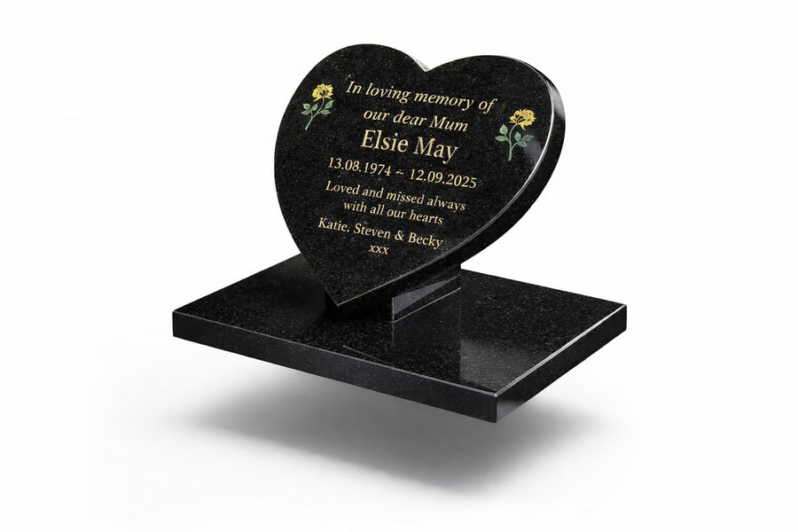  Memorial Grave Marker  GraveStone Granite Slanted Memorial Plaque Stone