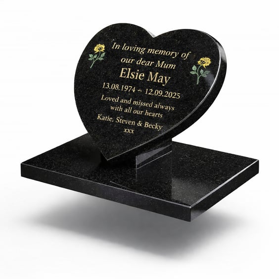  Memorial Grave Marker  GraveStone Granite Slanted Memorial Plaque Stone